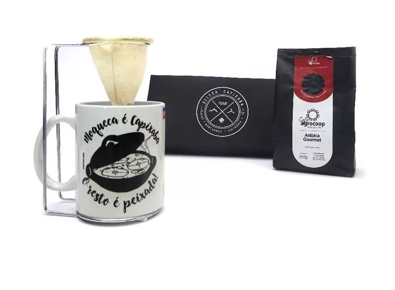 Kit Café Gourmet com Caneca de Porcelana